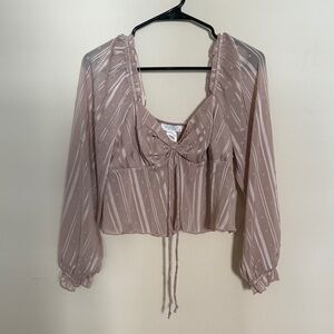 Kirious Dusty Pink Blouse with White Stripes